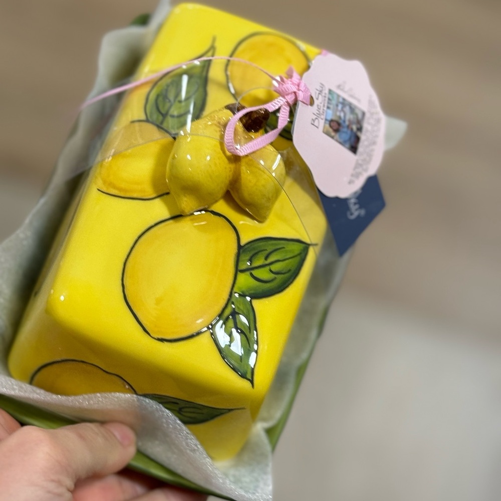 blue sky lemon butter dish